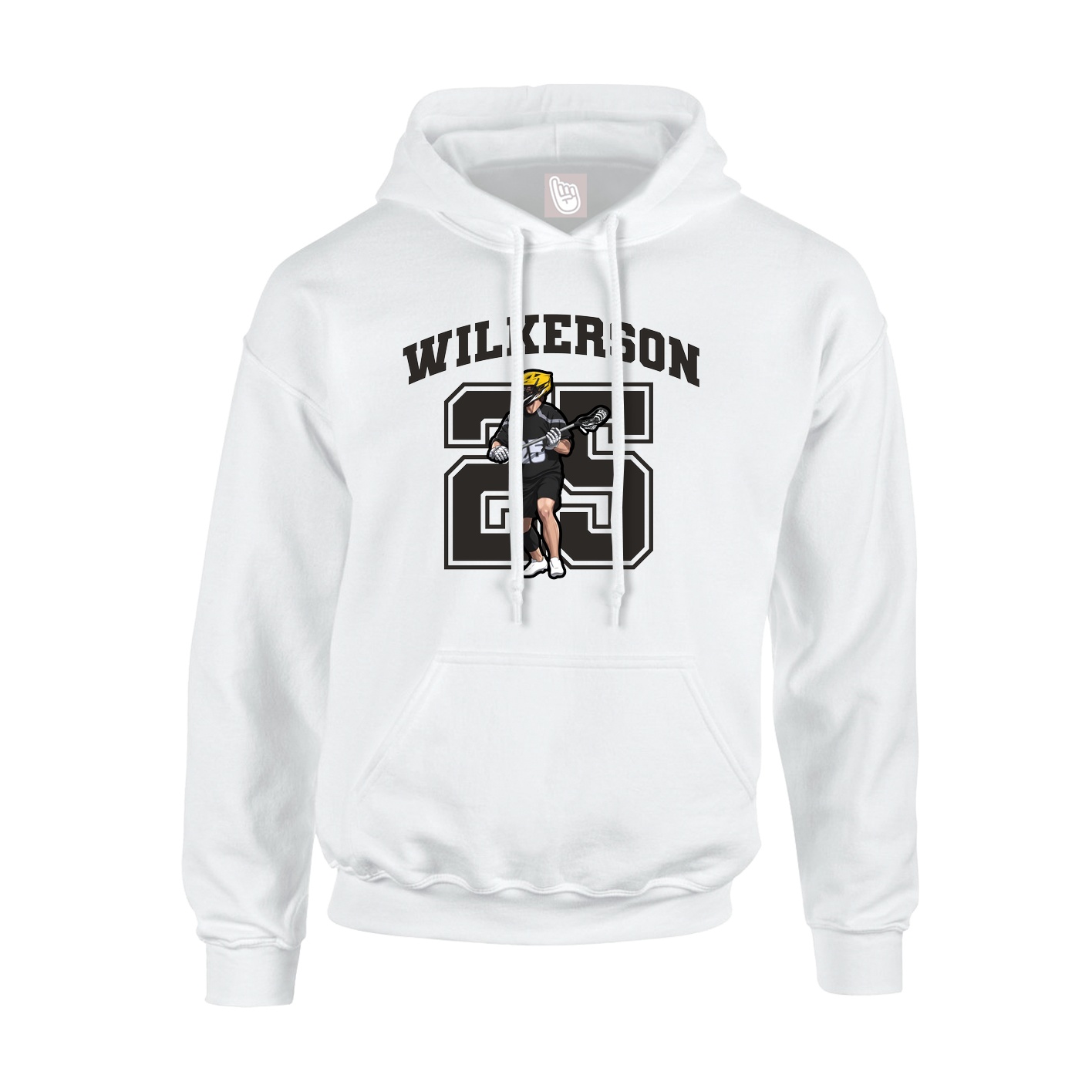 Youth Hoodie — Number in White