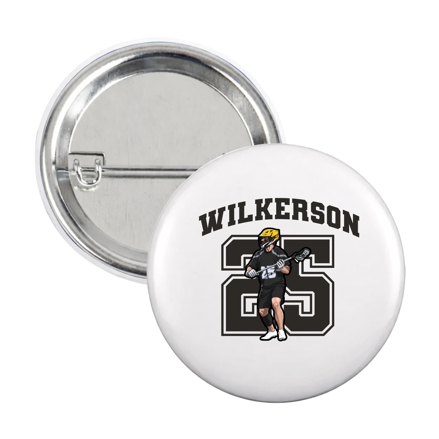 Game Day Button — Number in White