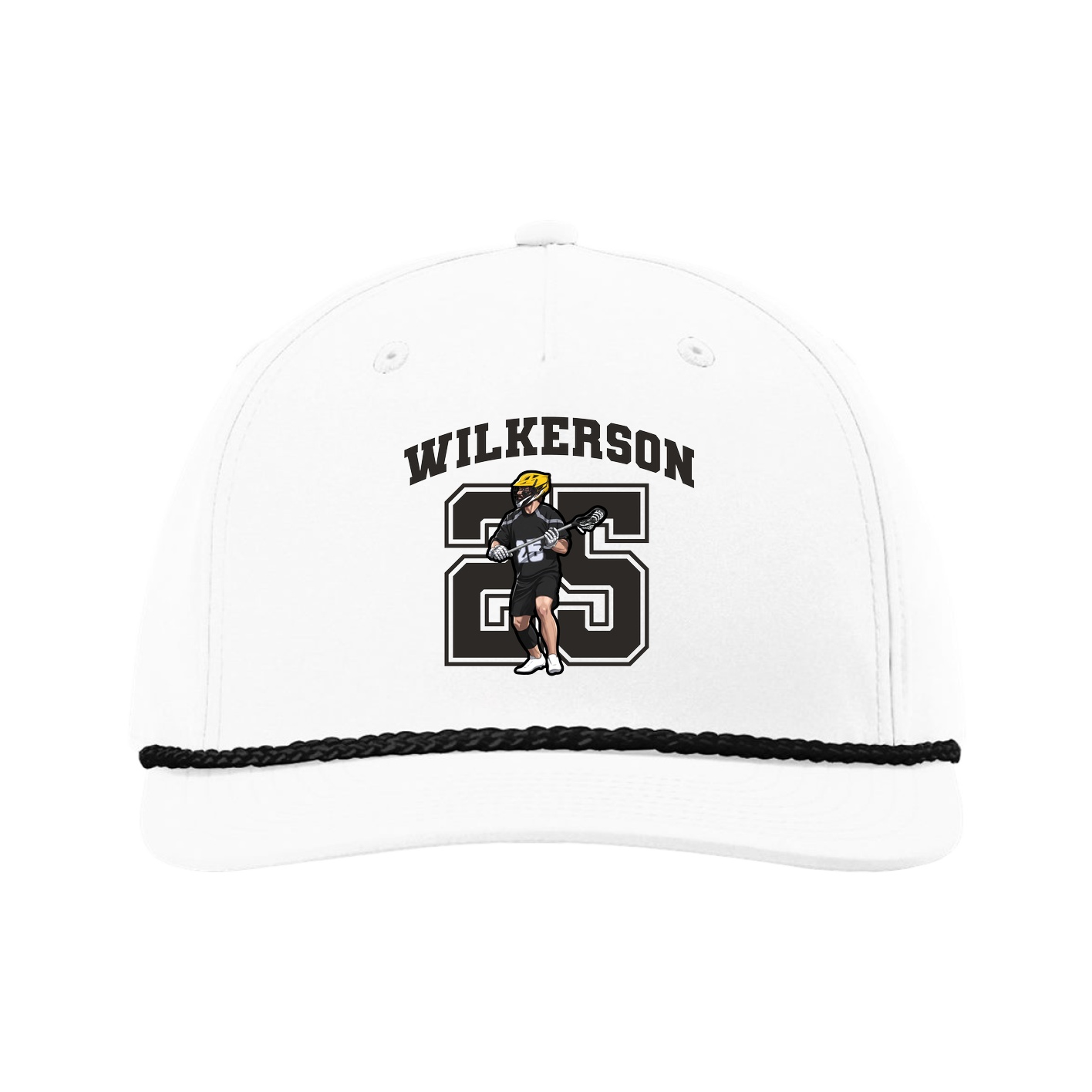 Five-Panel Classic Rope Cap — Number in White