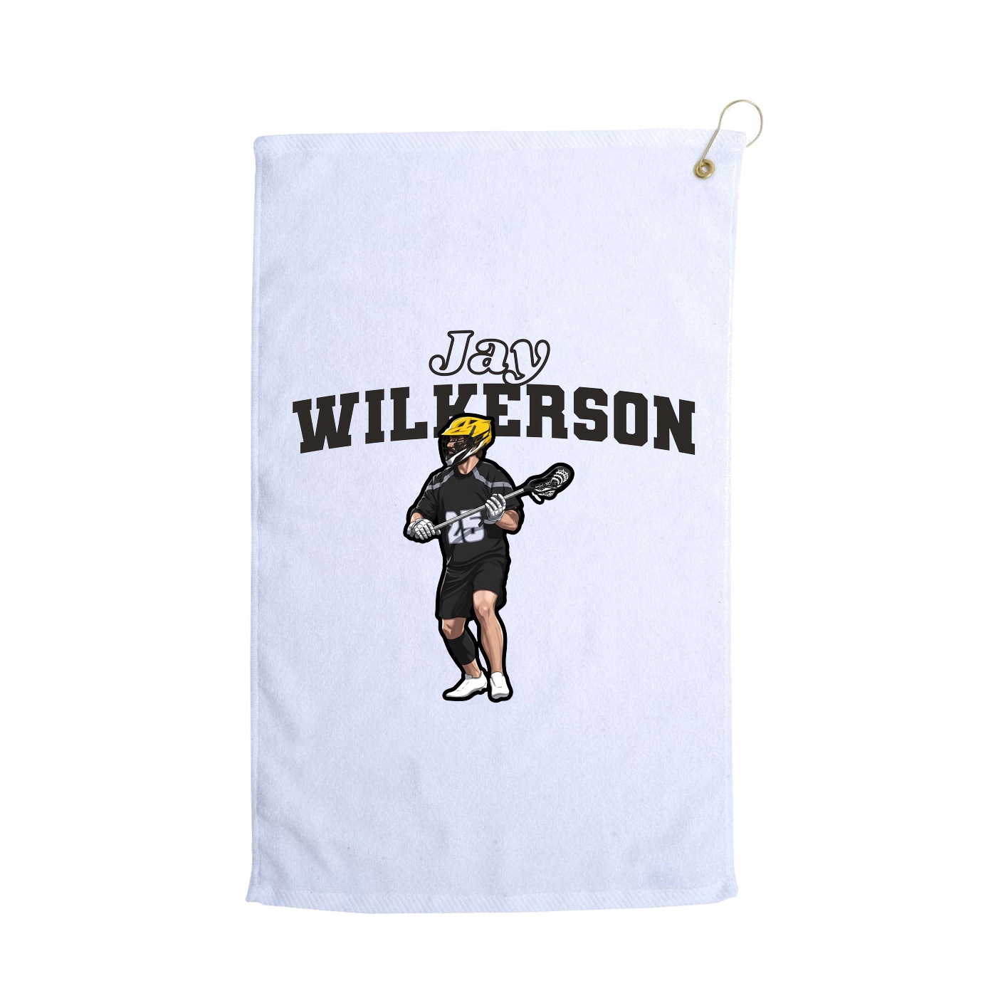 Golf Towel — Name Arch in White