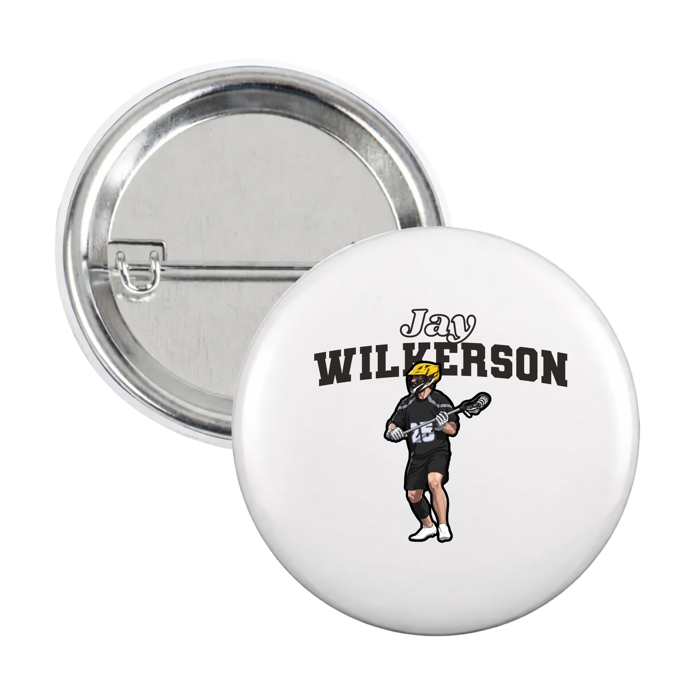 Game Day Button — Name Arch in White