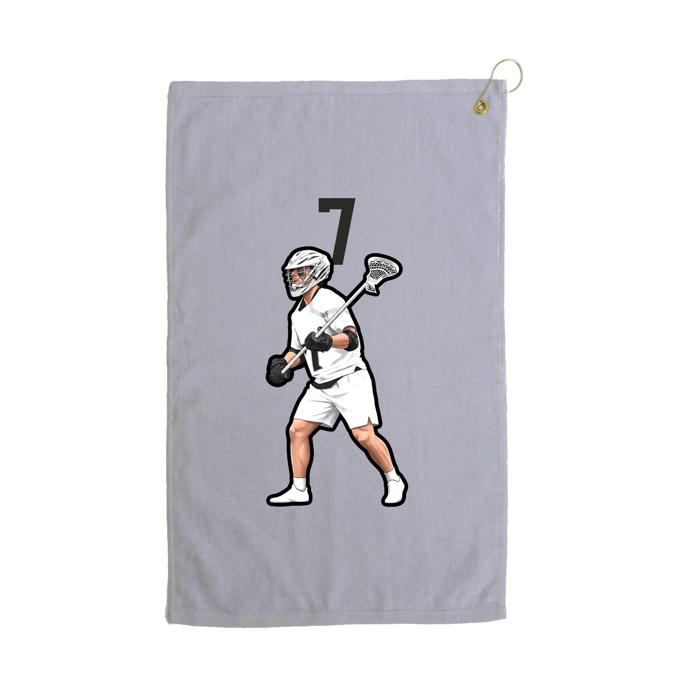 Golf Towel — Number Top in Grey