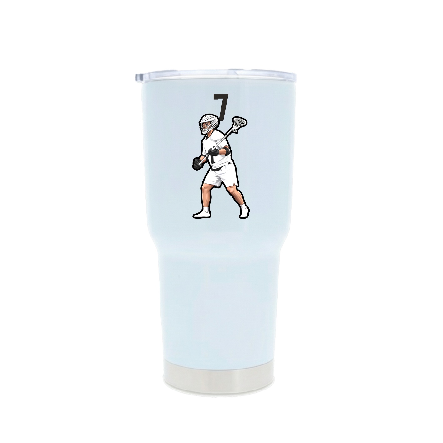 30oz Stainless Steel Tumbler — Number Top in White