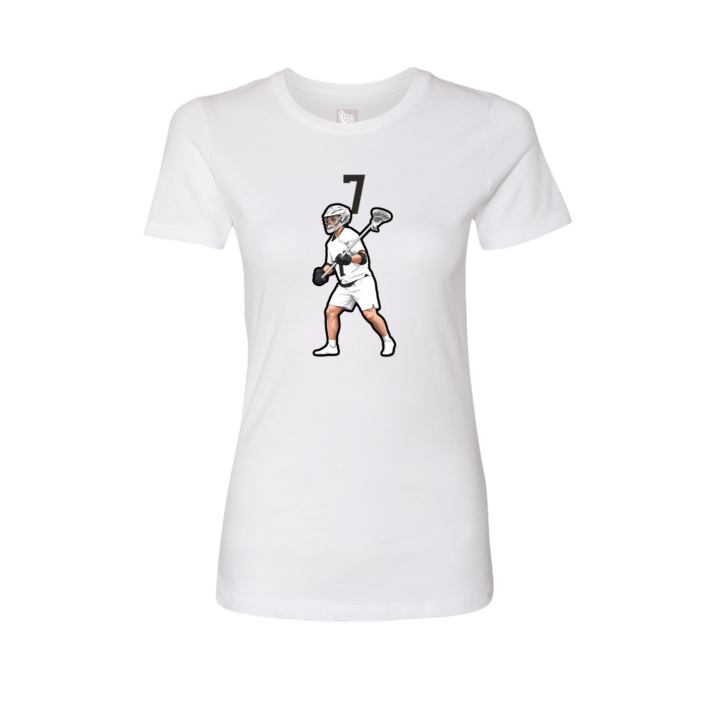 Fitted Women's Tee — Number Top in White