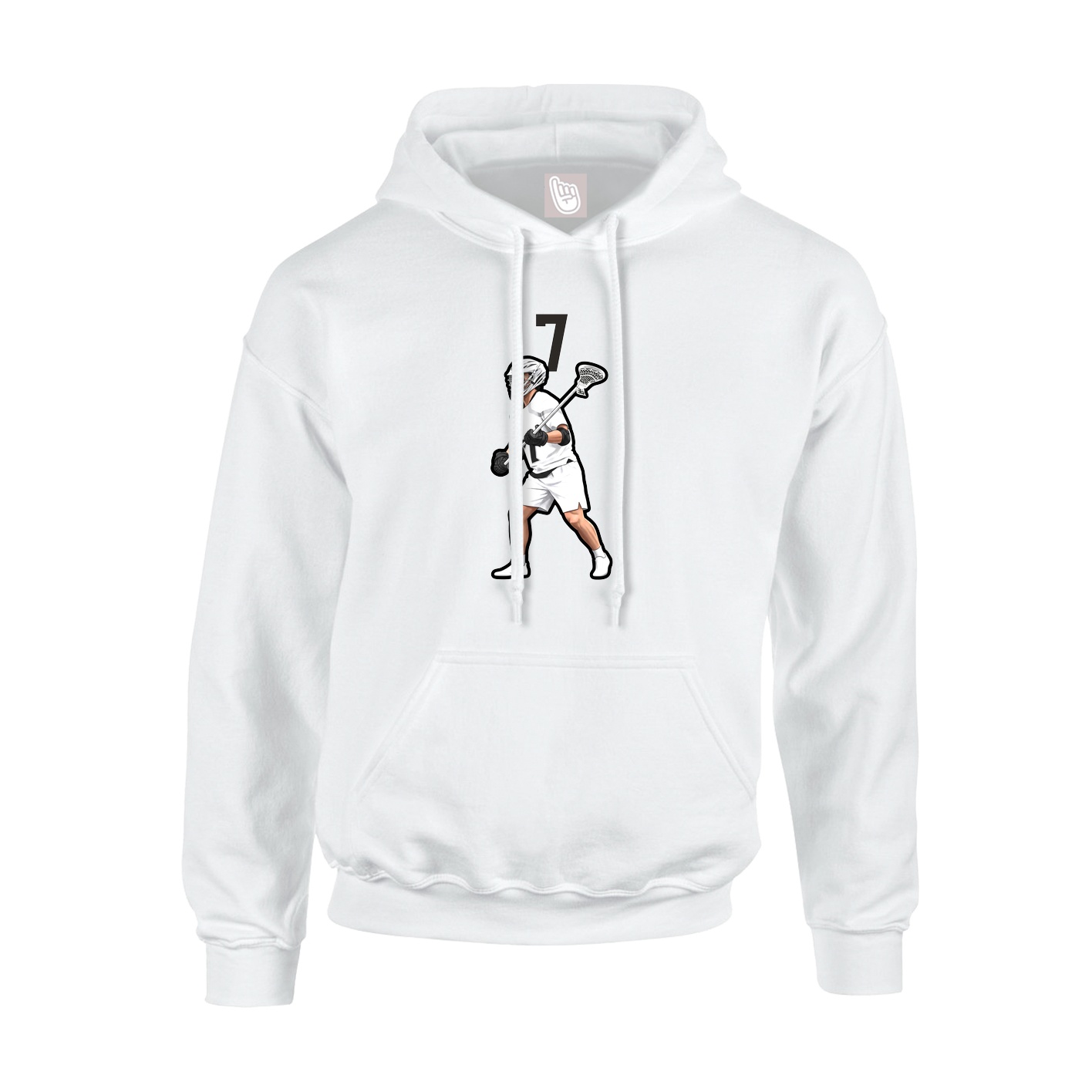 Hoodie — Number Top in White