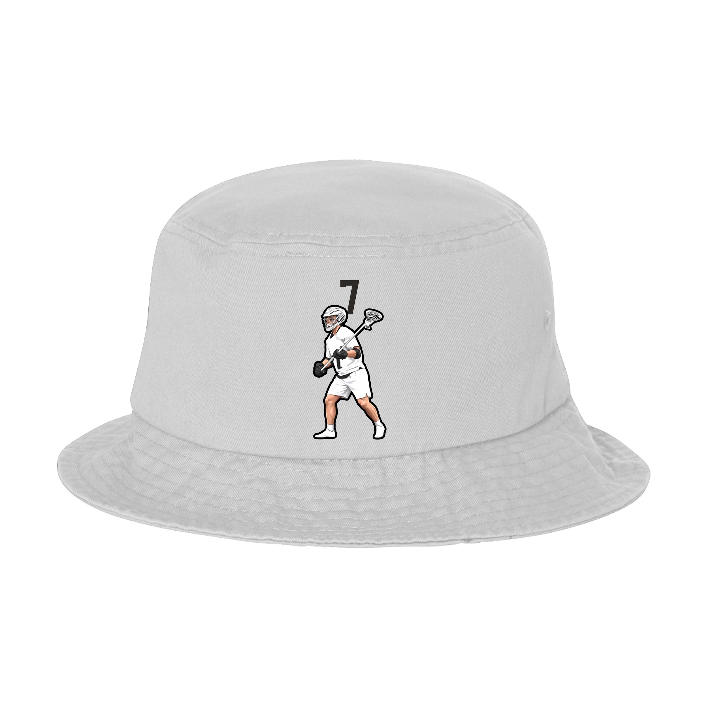 Bucket Cap — Number Top in White