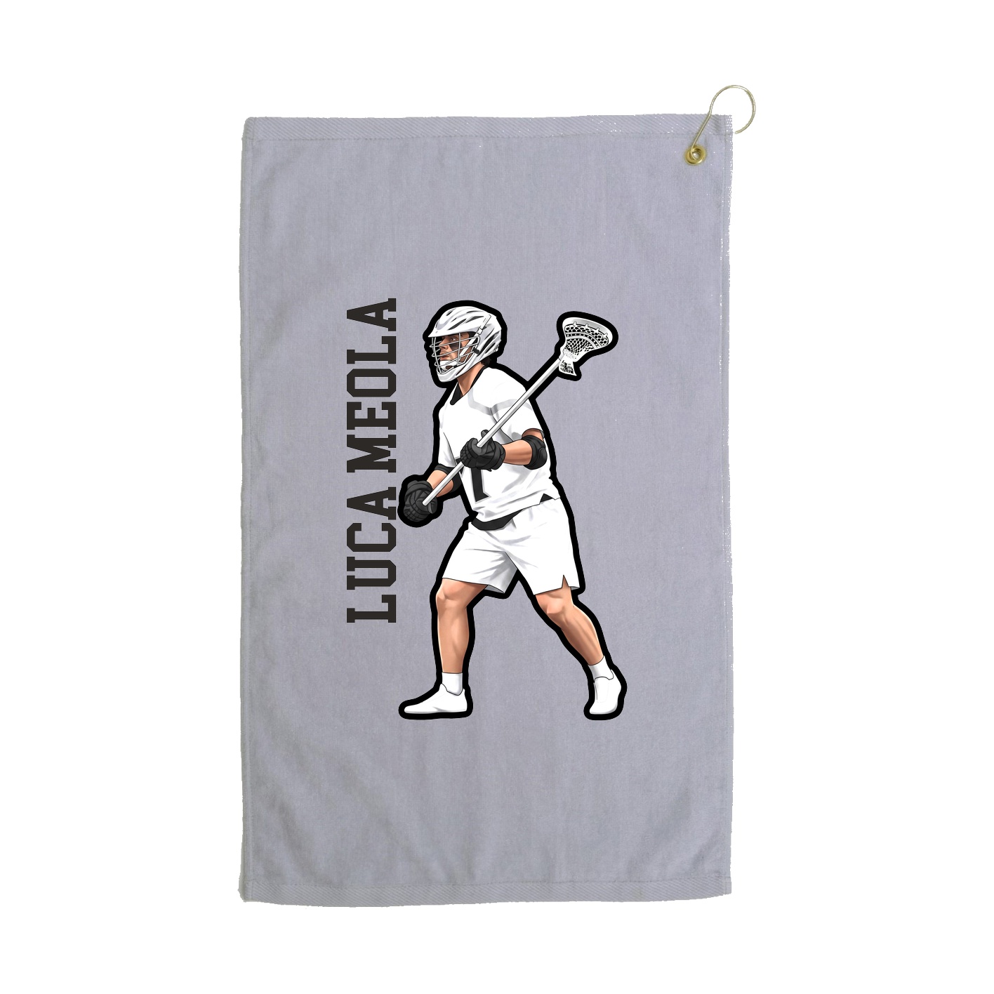 Golf Towel — Name Vertical in Grey