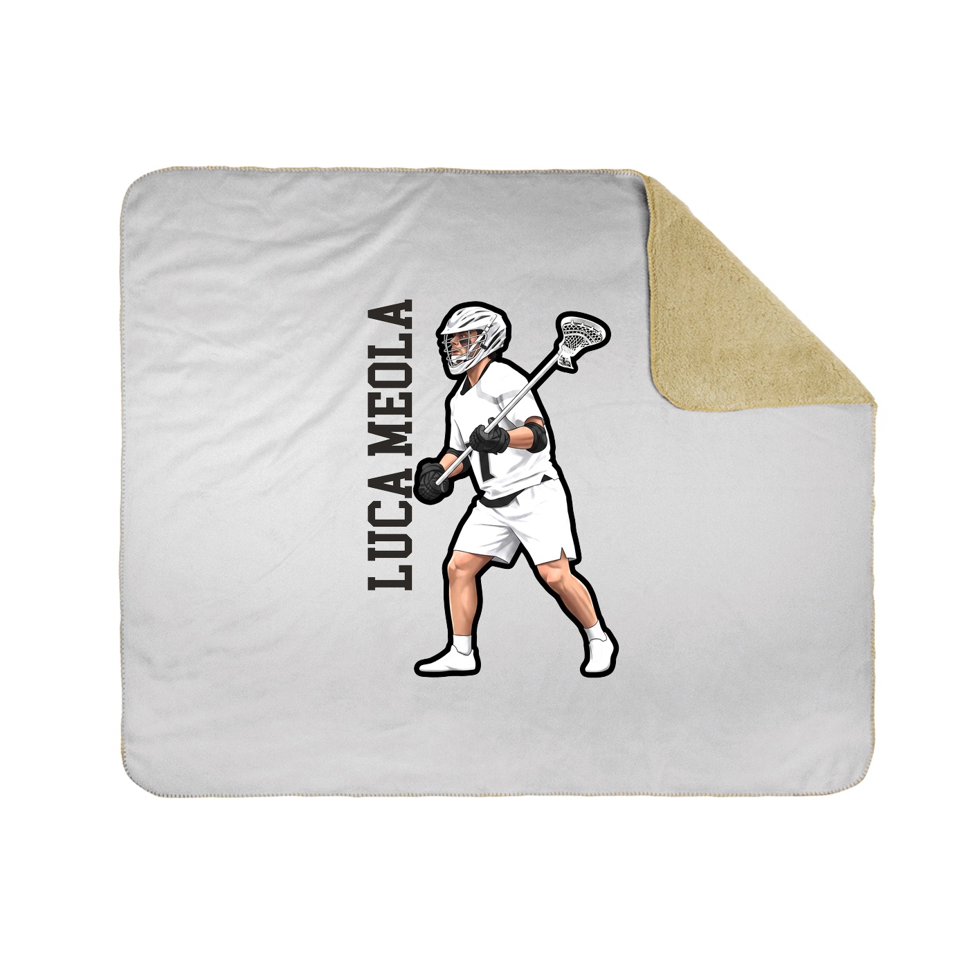 Throw Blanket — Name Vertical in White
