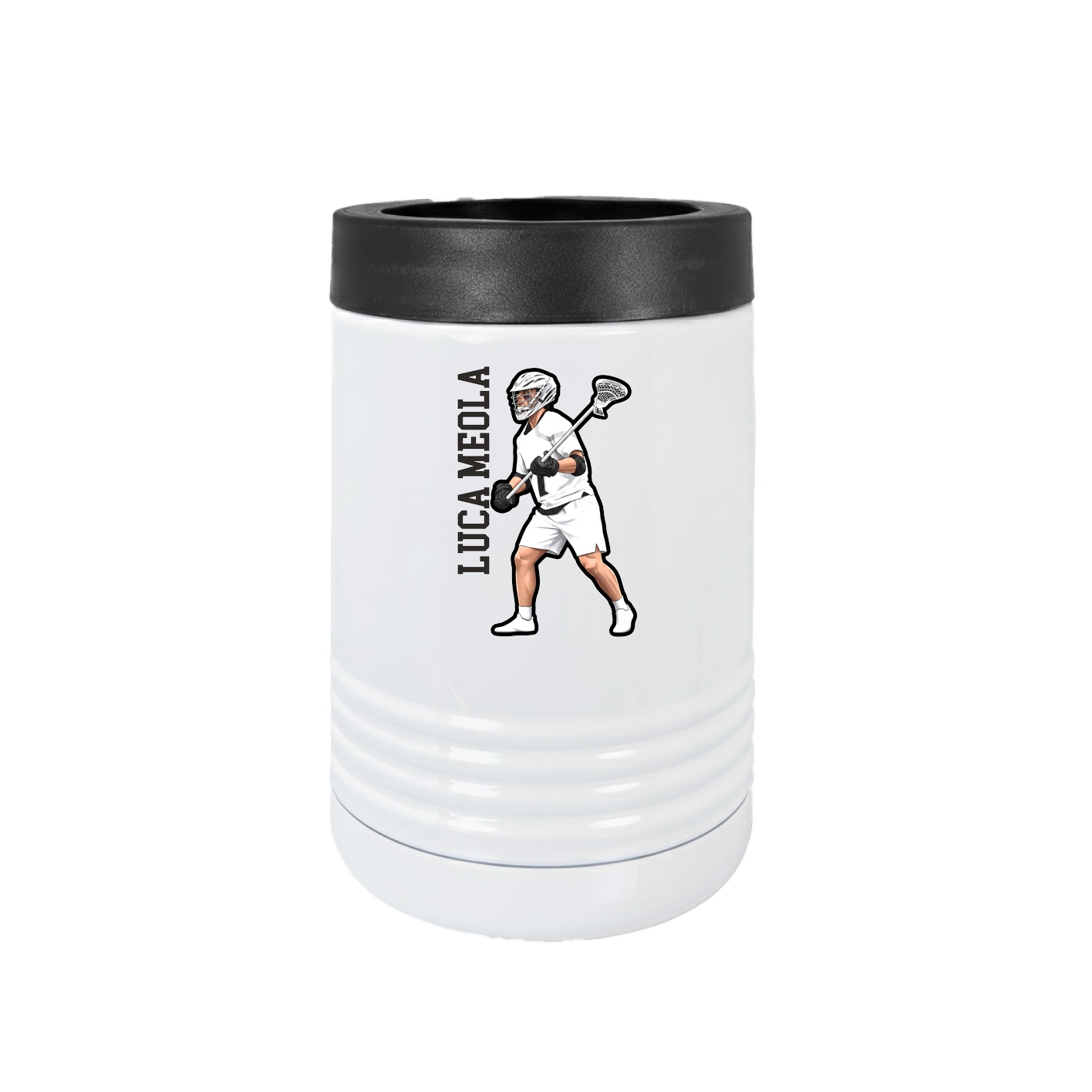 Beverage Holder — Name Vertical in White