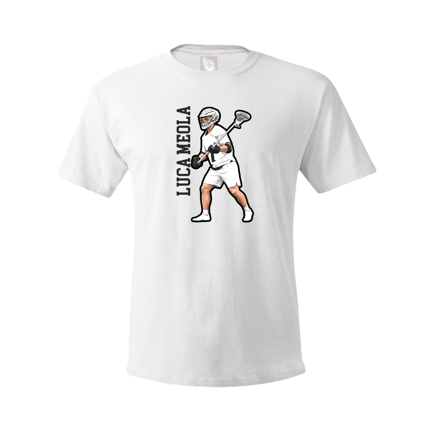 Youth Tee — Name Vertical in White