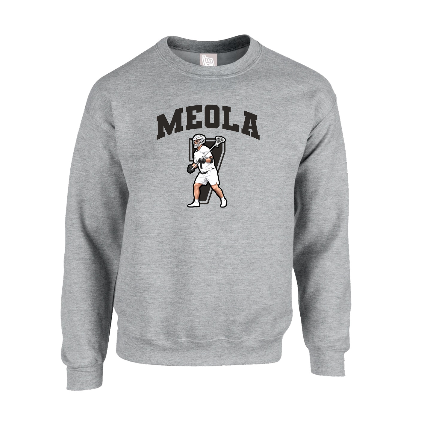 Fleece Crew — Number in Grey