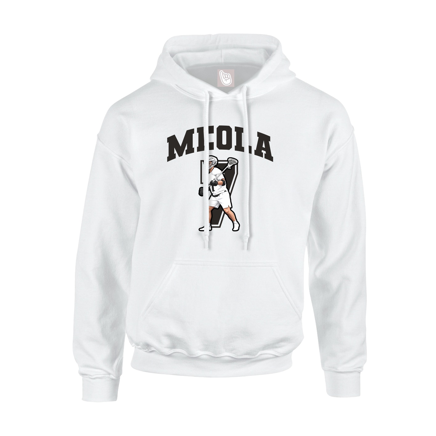 Youth Hoodie — Number in White
