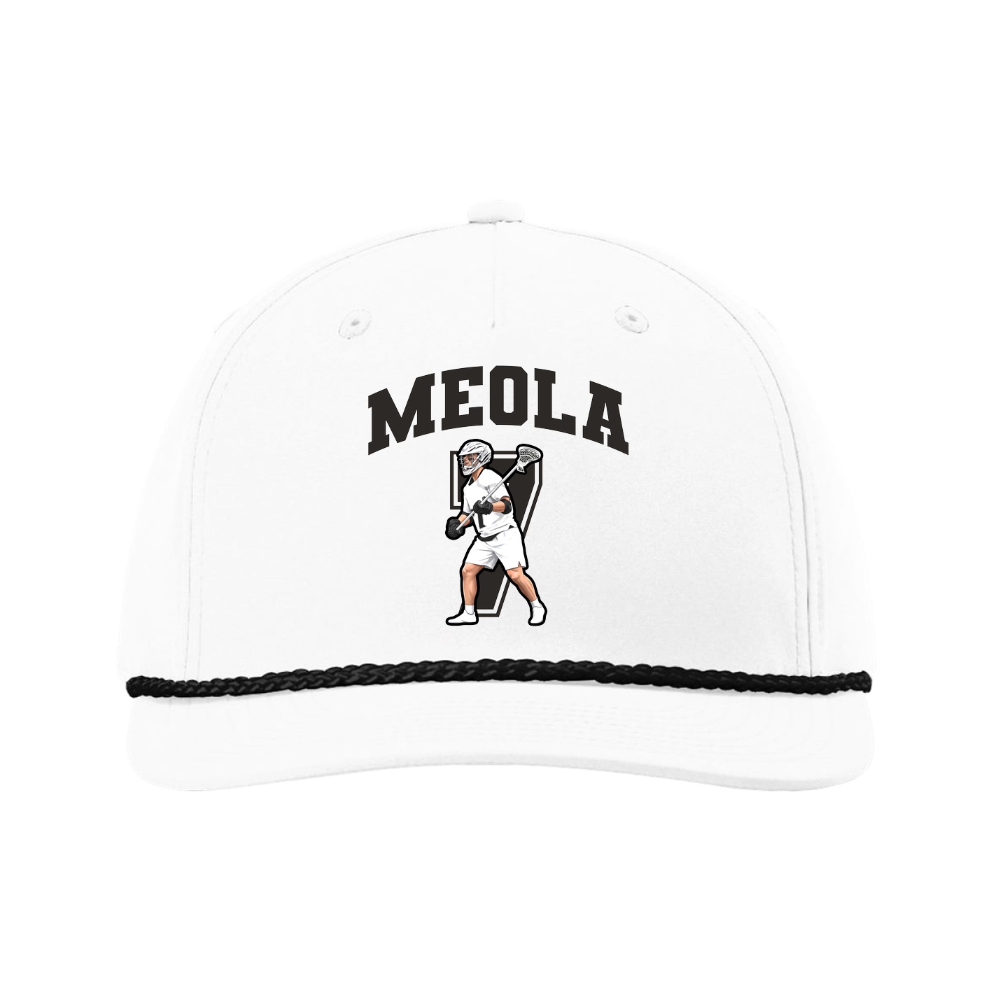 Five-Panel Classic Rope Cap — Number in White