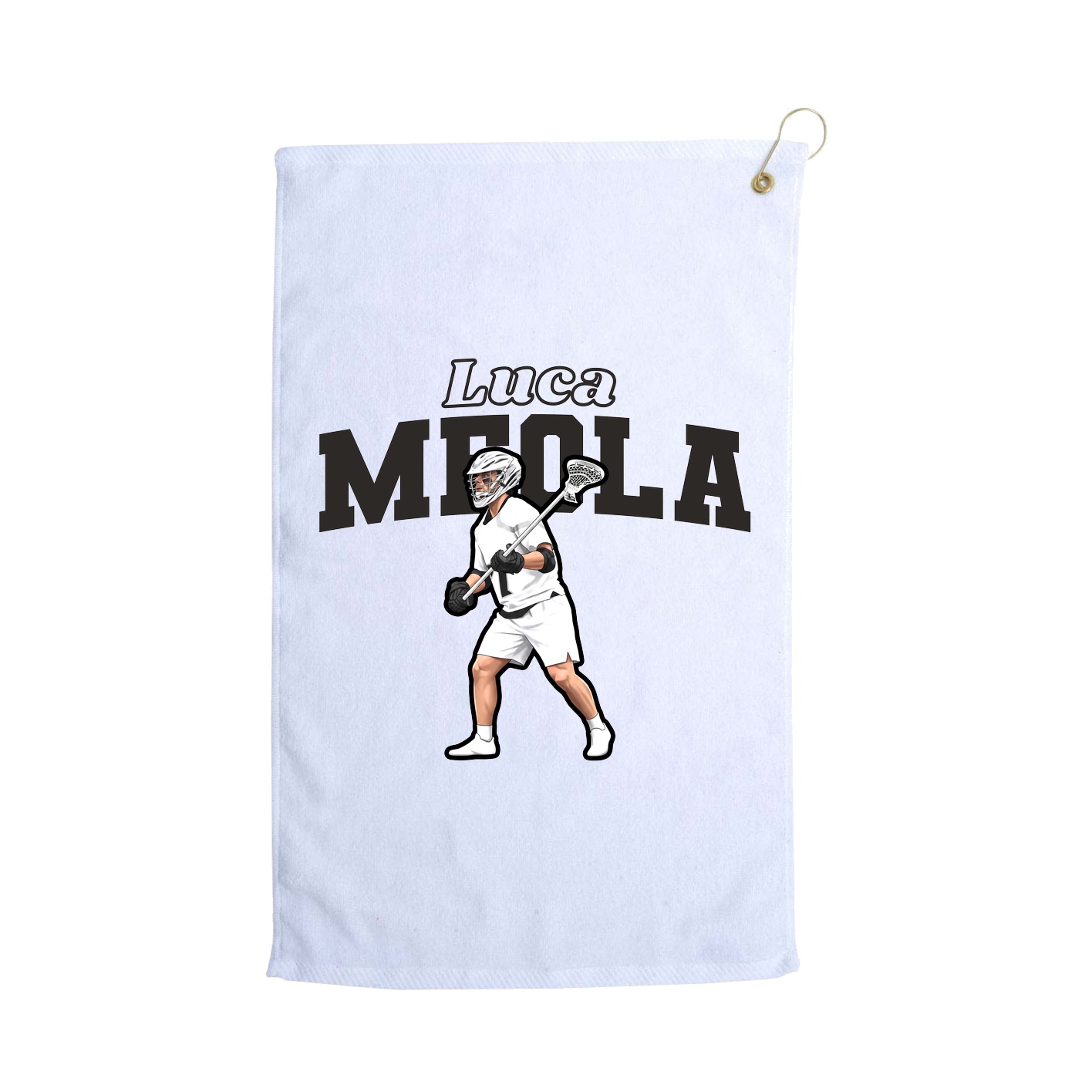 Golf Towel — Name Arch in White