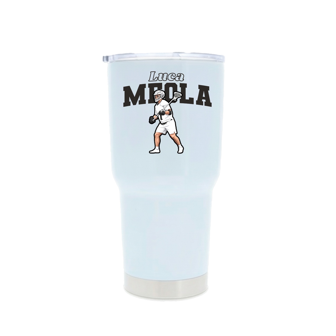 30oz Stainless Steel Tumbler — Name Arch in White