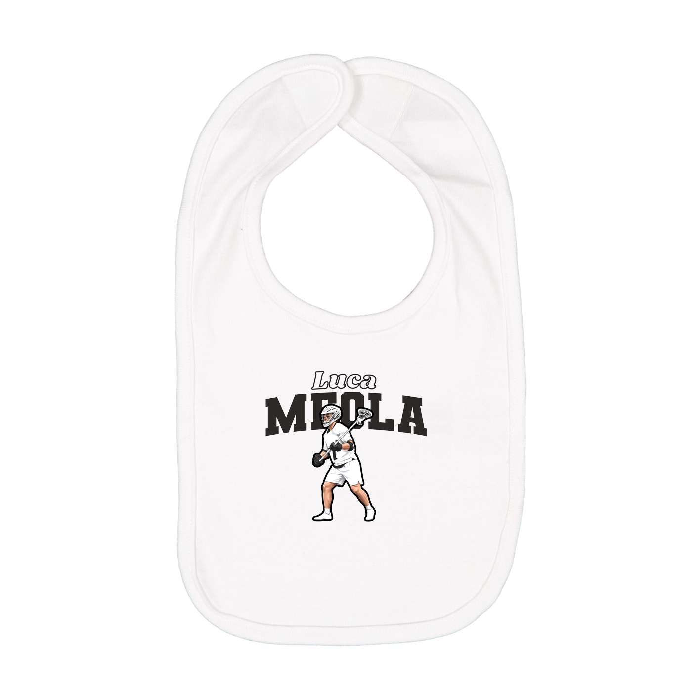 Infant Bib — Name Arch in White