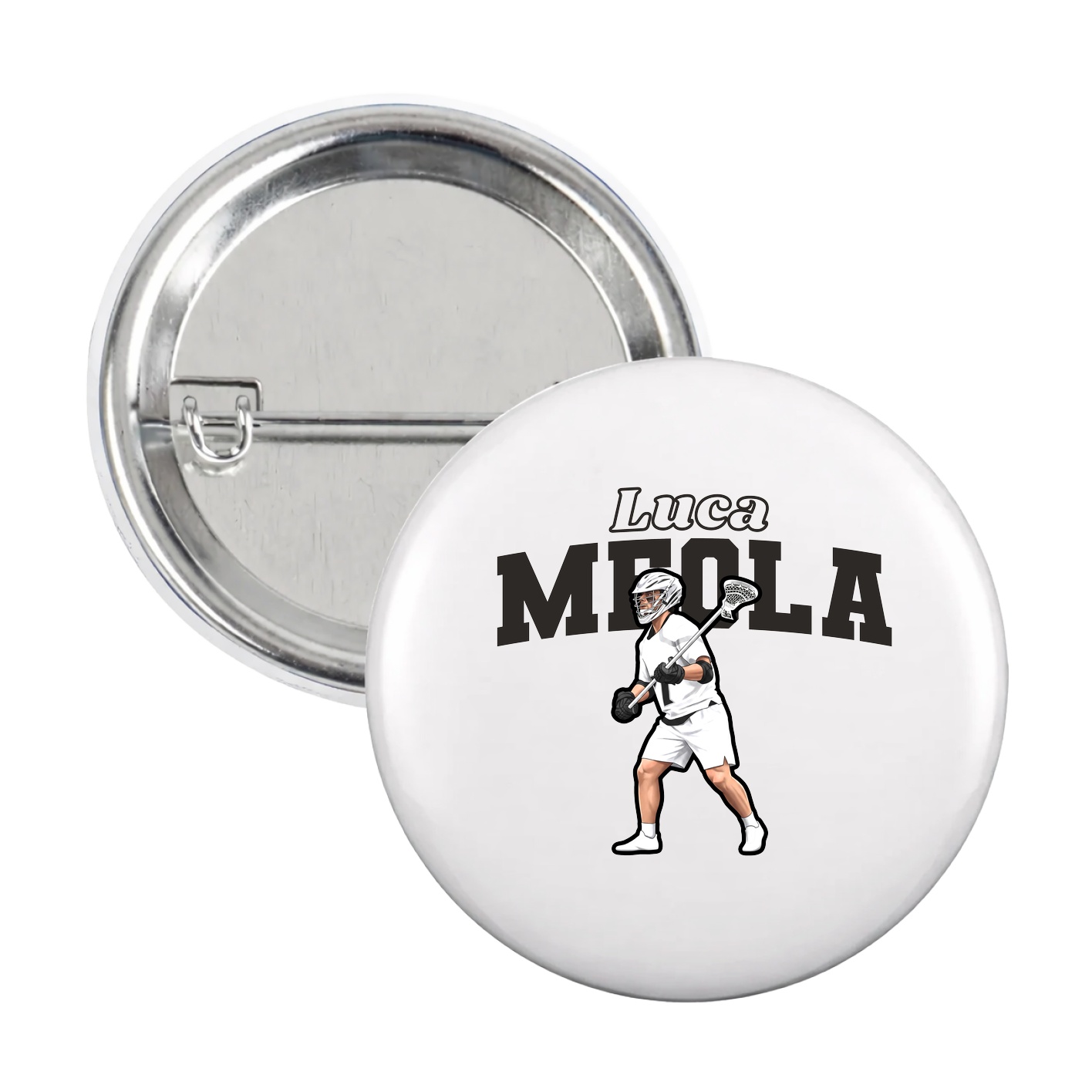 Game Day Button — Name Arch in White