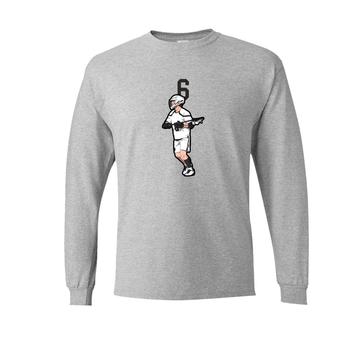 Long Sleeve Tee — Number Top in Grey