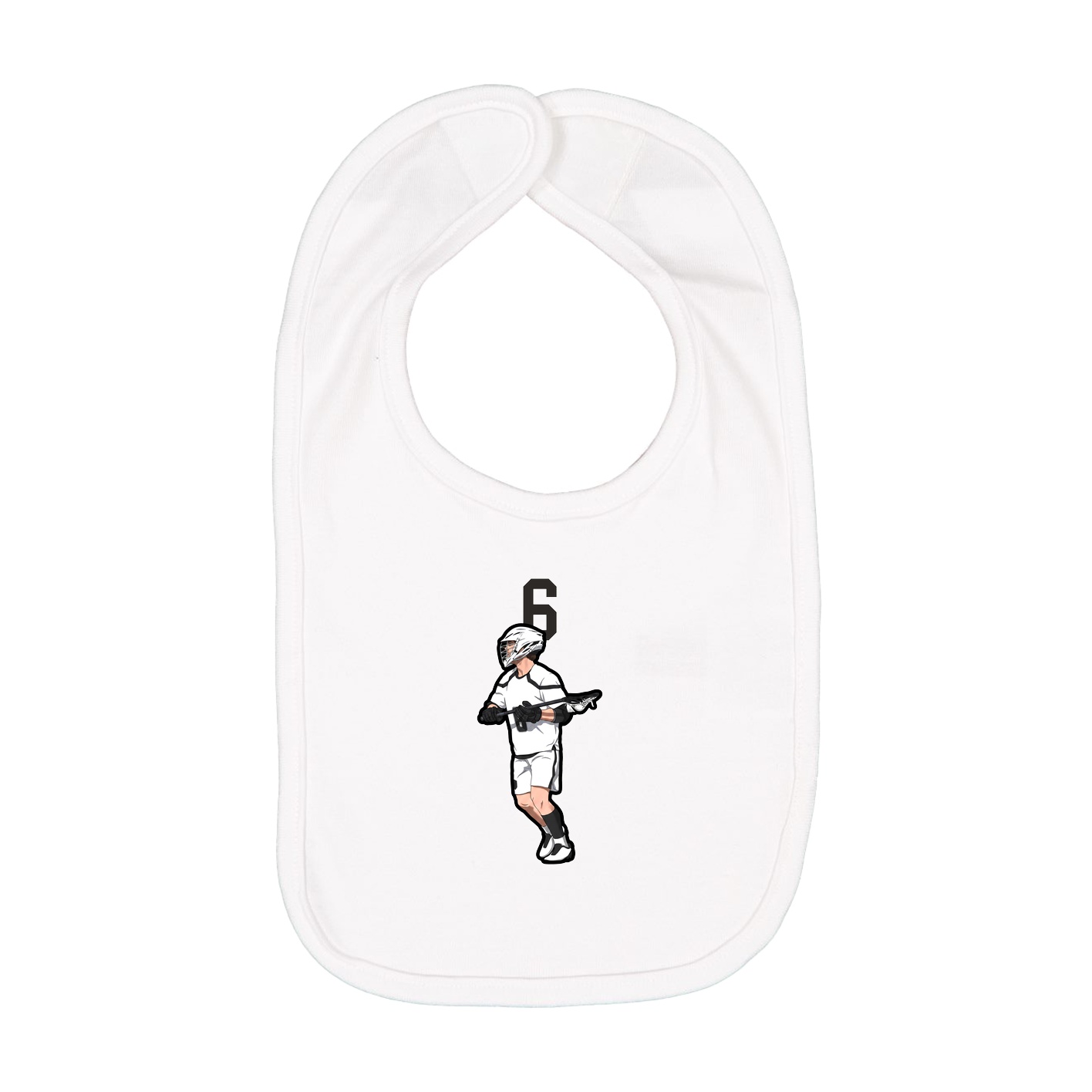Infant Bib — Number Top in White