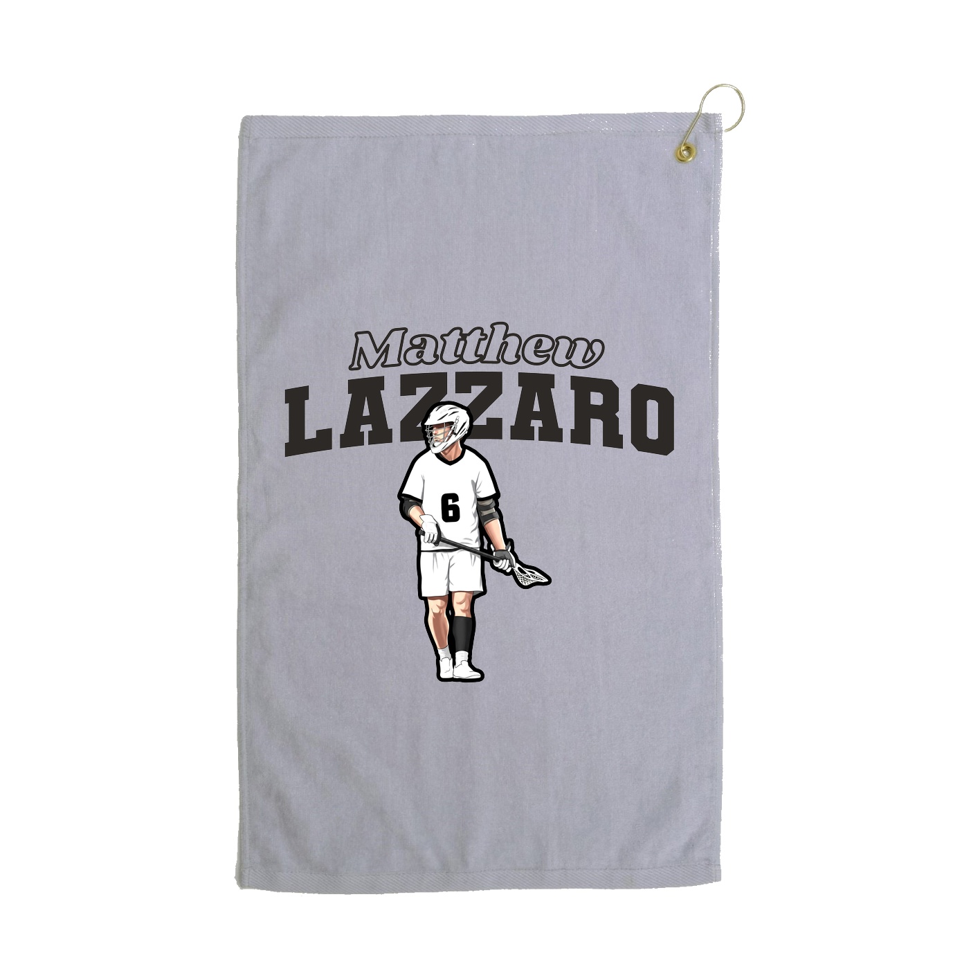 Golf Towel — Name Arch in Grey