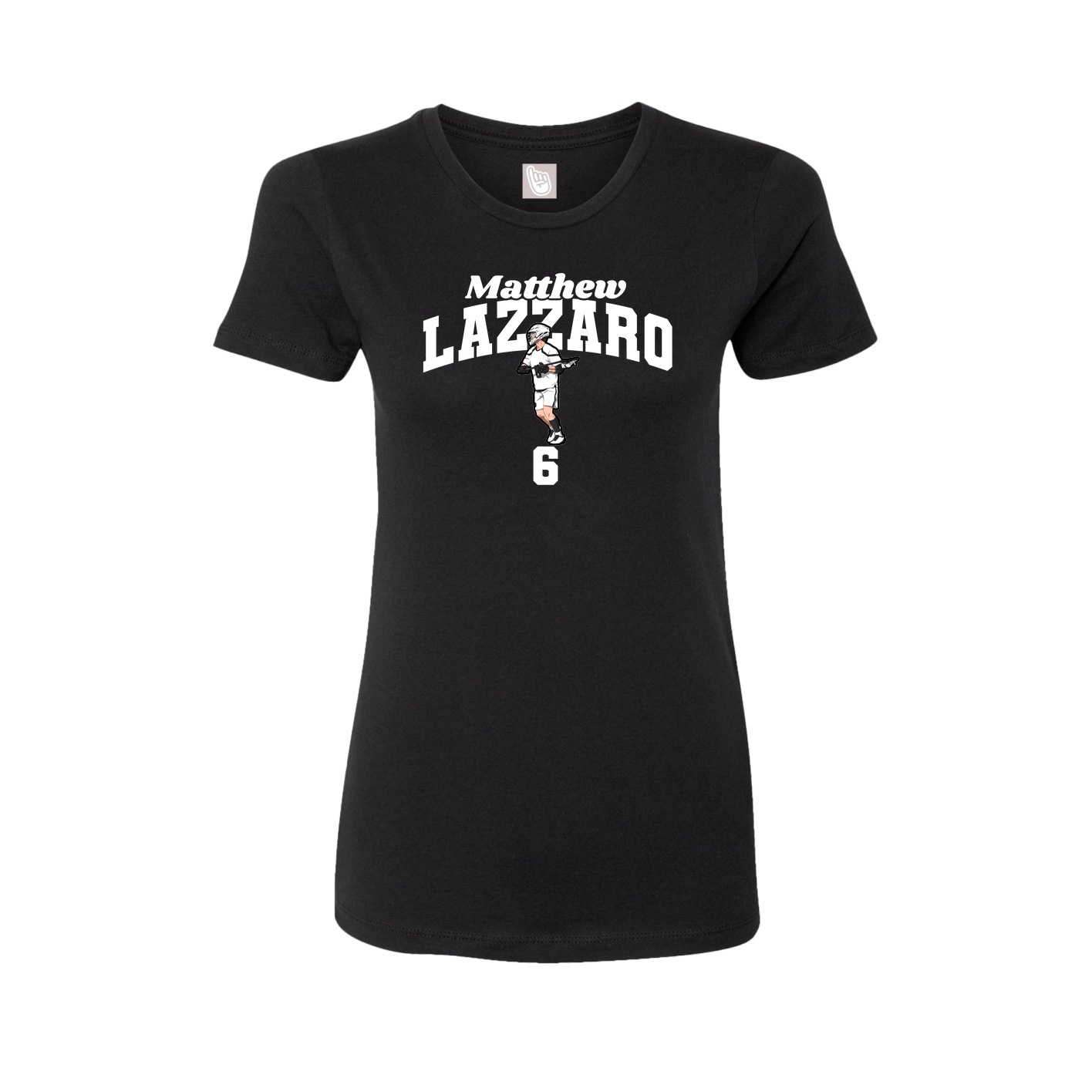 Fitted Women's Tee — Signature Arch in Black