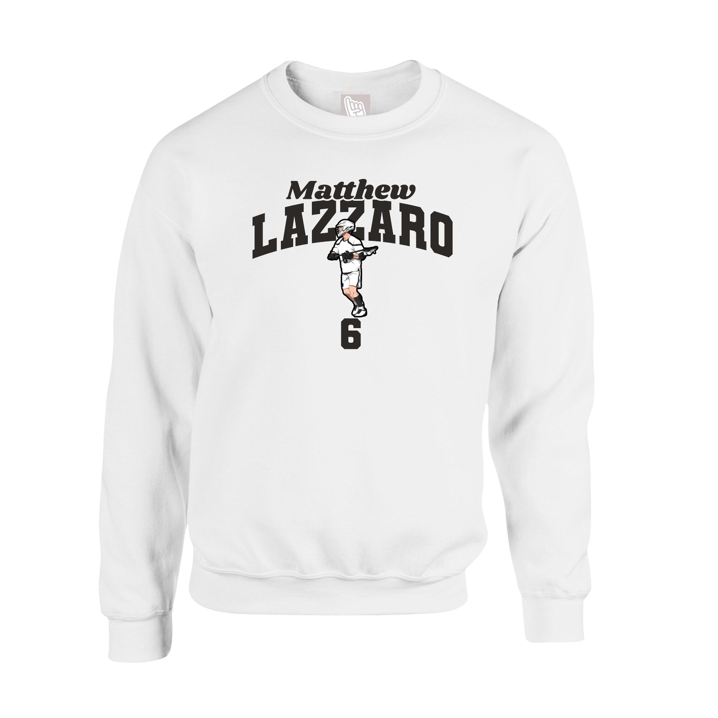 Fleece Crew — Signature Arch in White