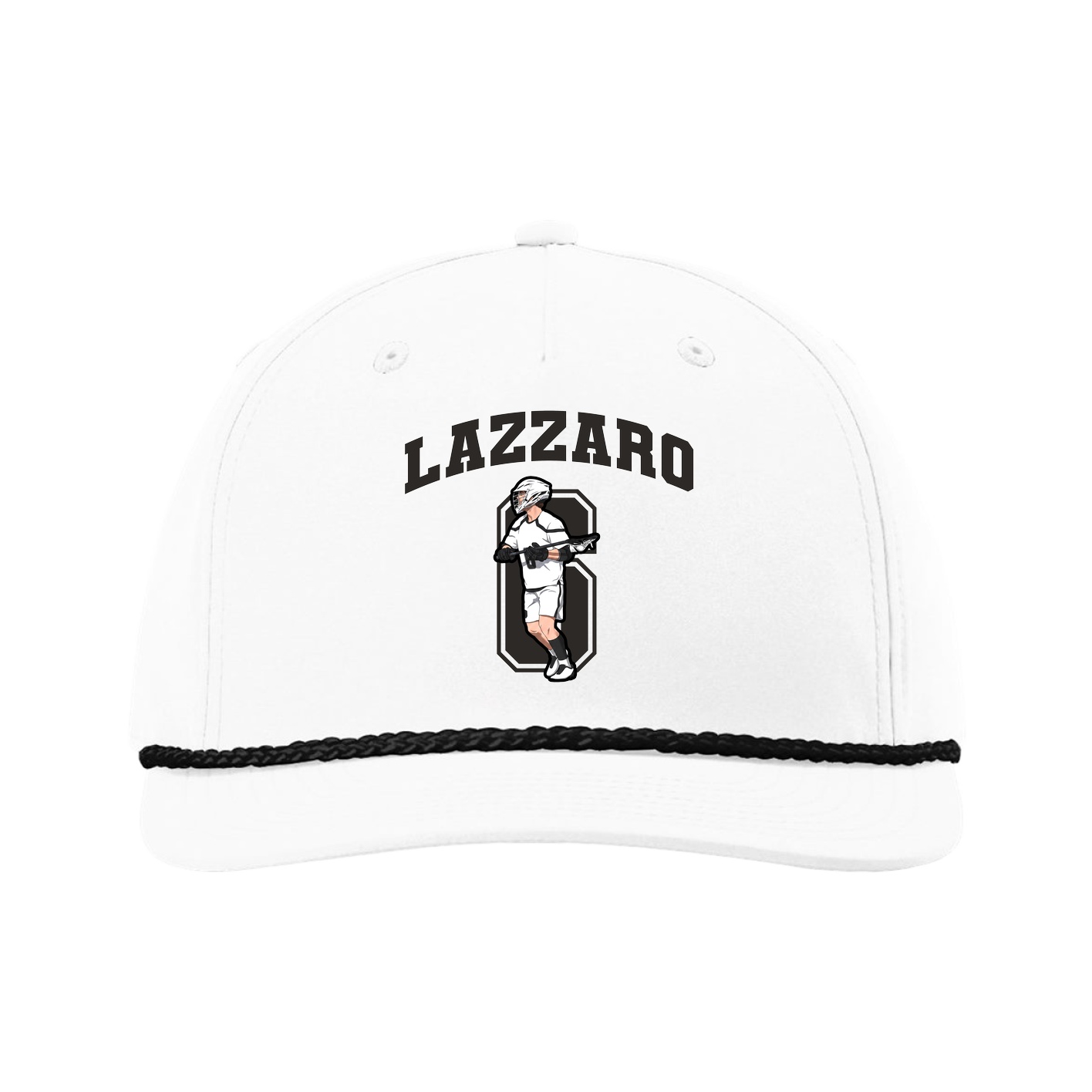 Five-Panel Classic Rope Cap — Number in White