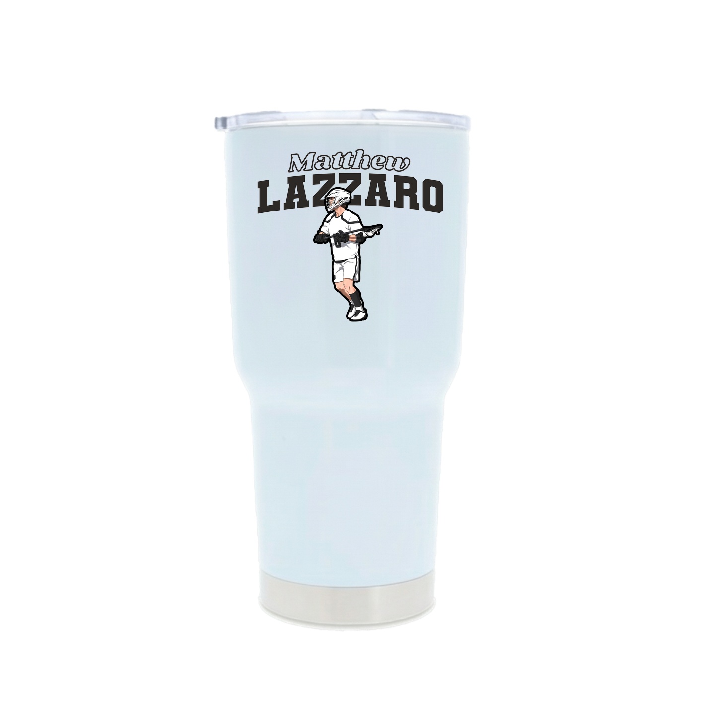 30oz Stainless Steel Tumbler — Name Arch in White