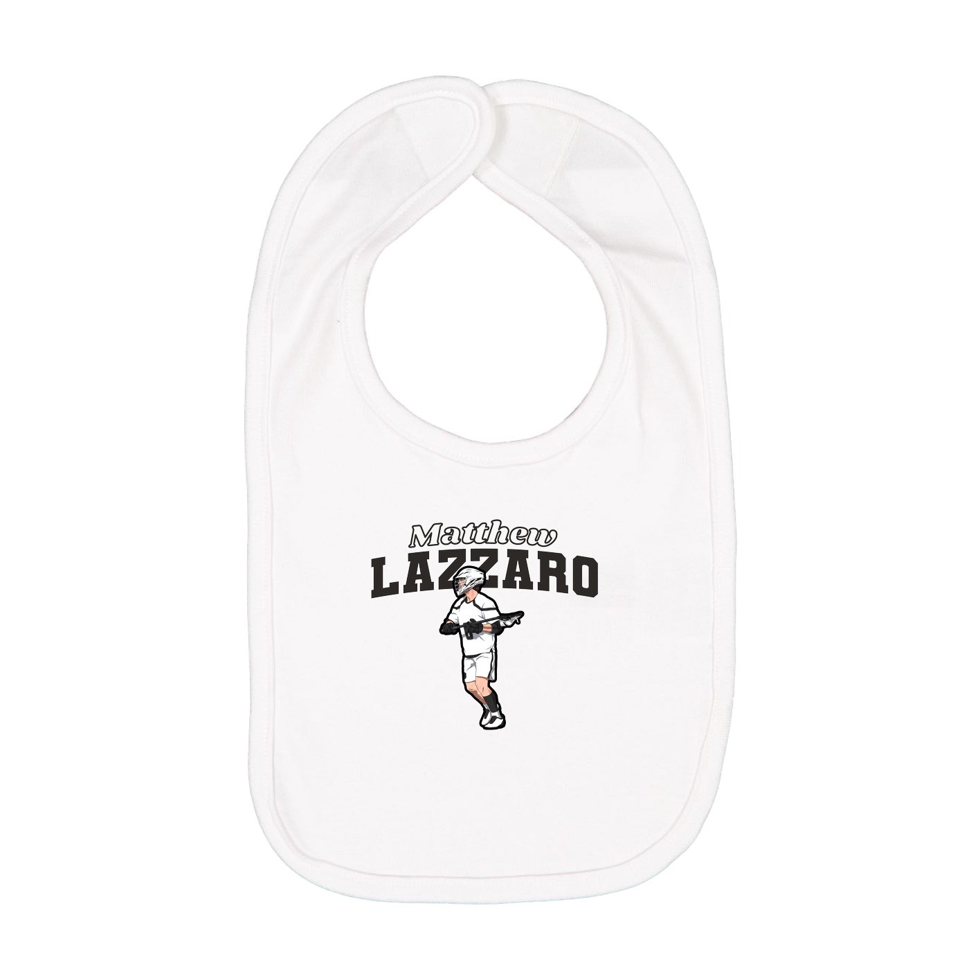Infant Bib — Name Arch in White