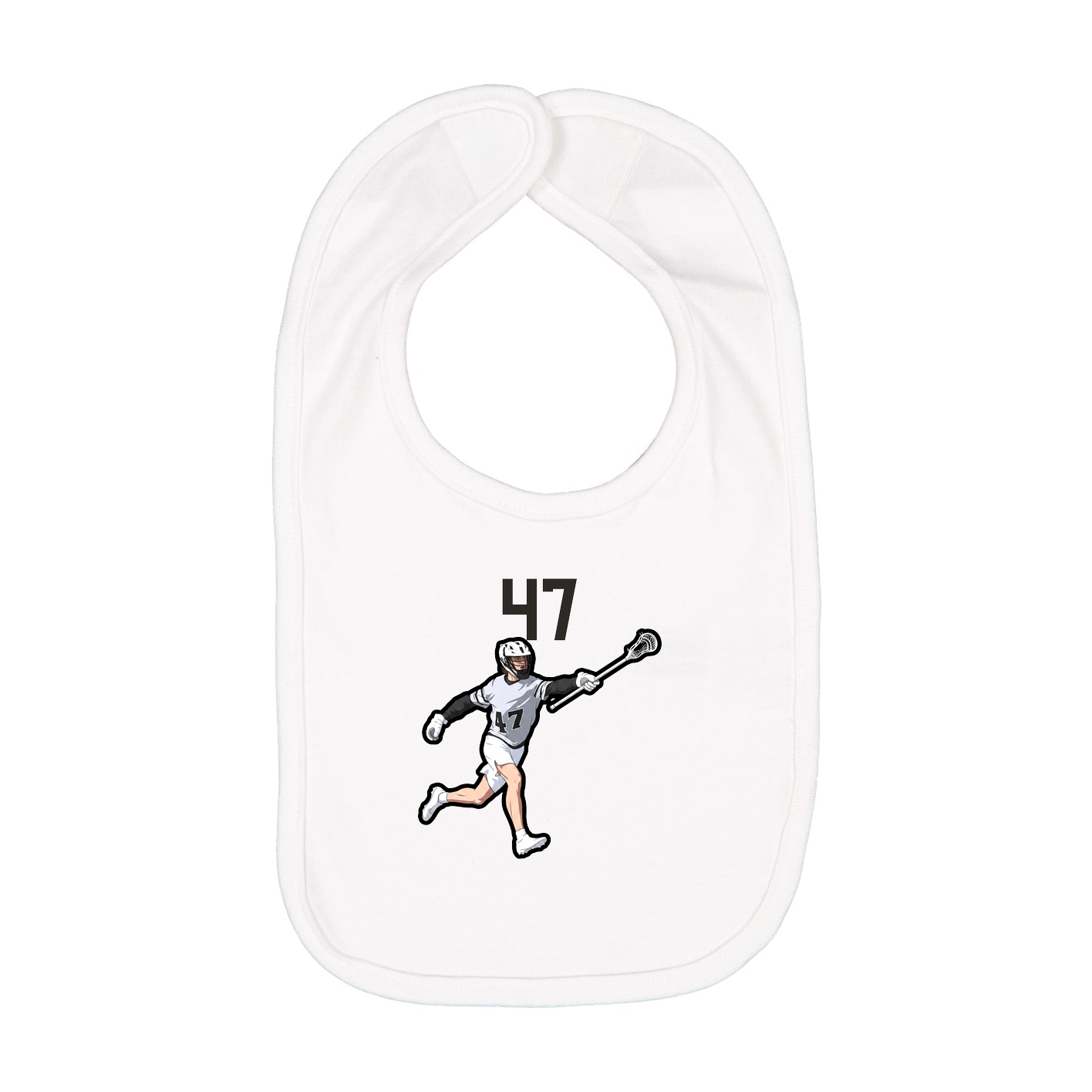 Infant Bib — Number Top in White