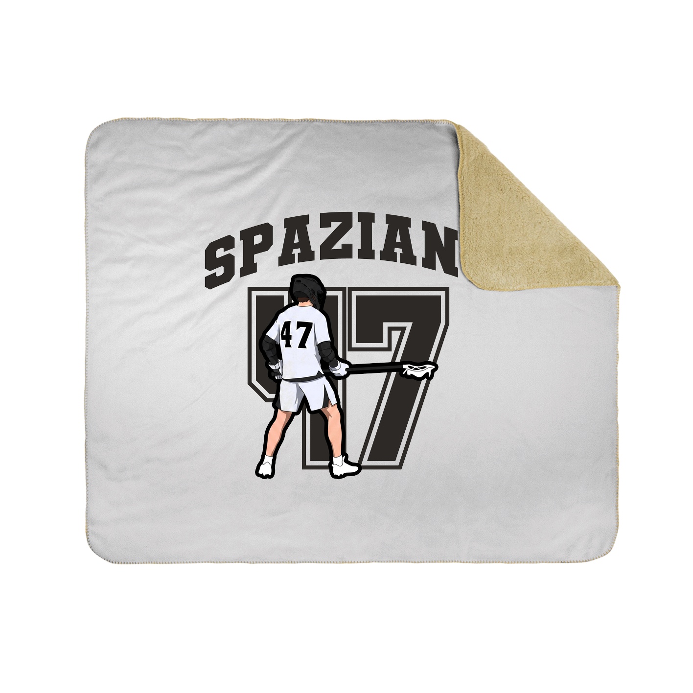 Throw Blanket — Number in White