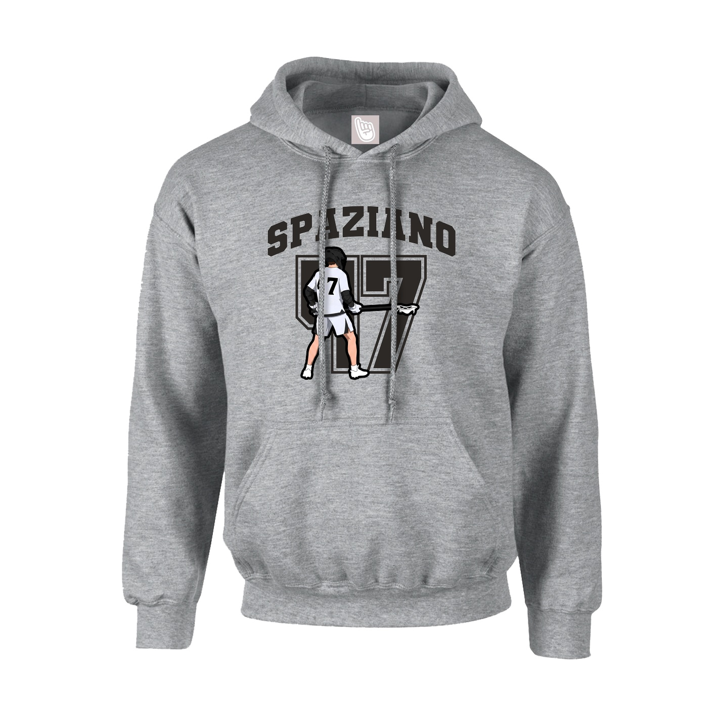 Hoodie — Number in Grey
