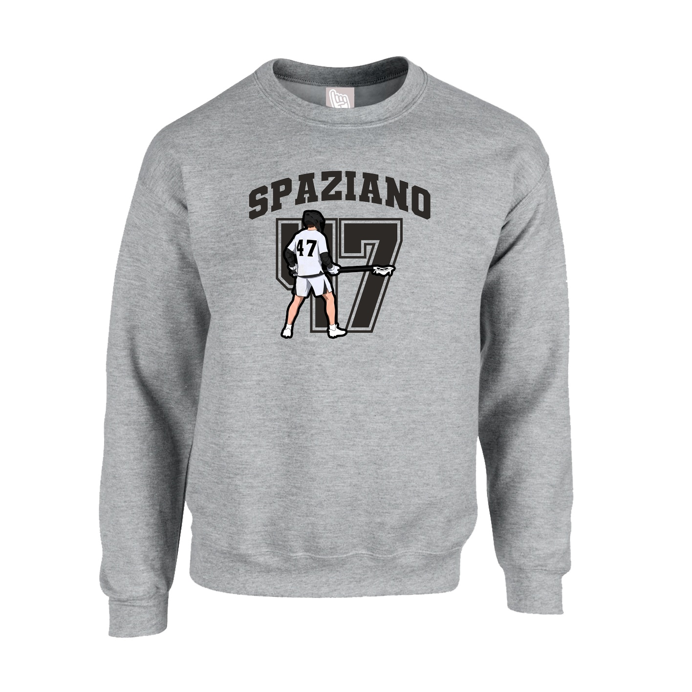 Fleece Crew — Number in Grey