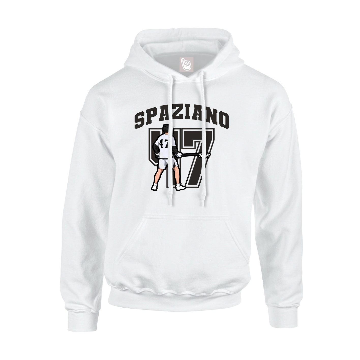 Youth Hoodie — Number in White