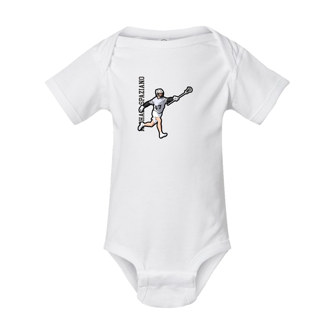 Baby Onesie — Name Vertical in White