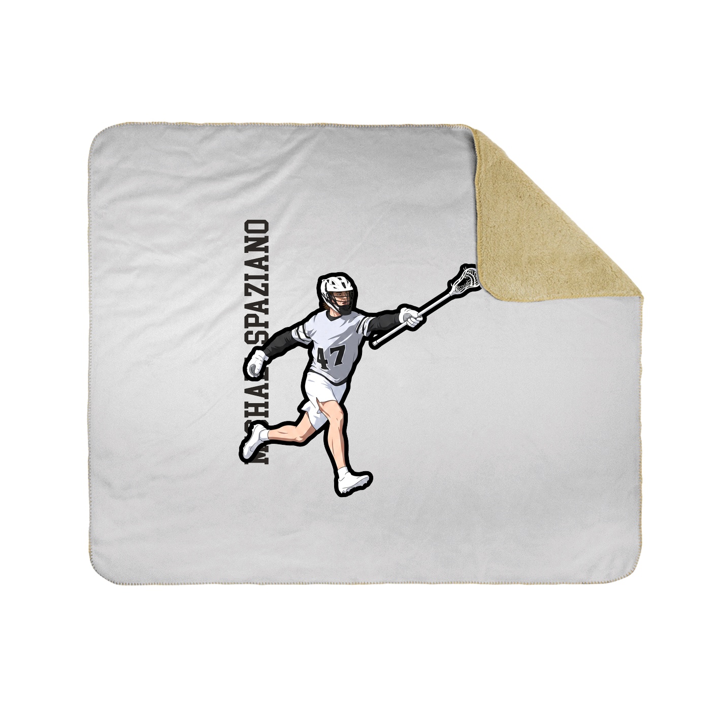 Throw Blanket — Name Vertical in White