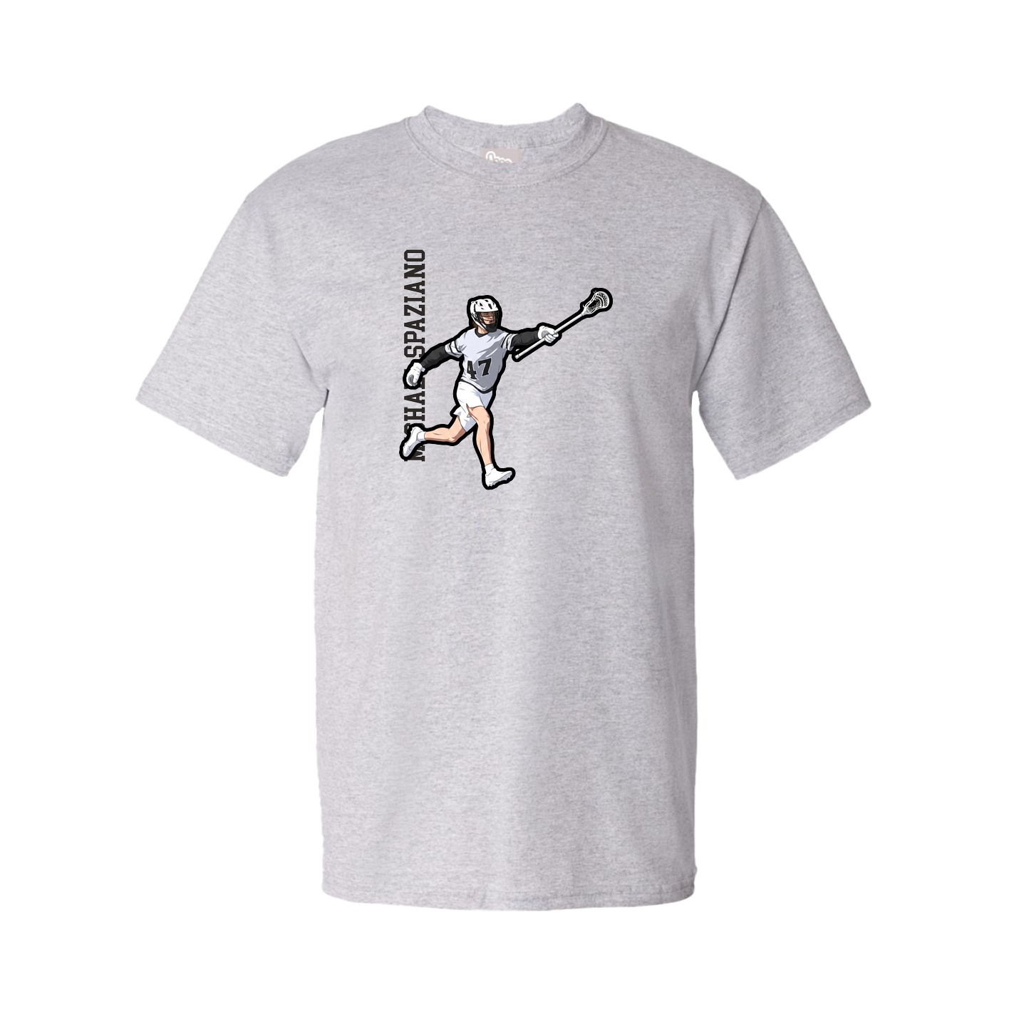 Youth Tee — Name Vertical in Grey