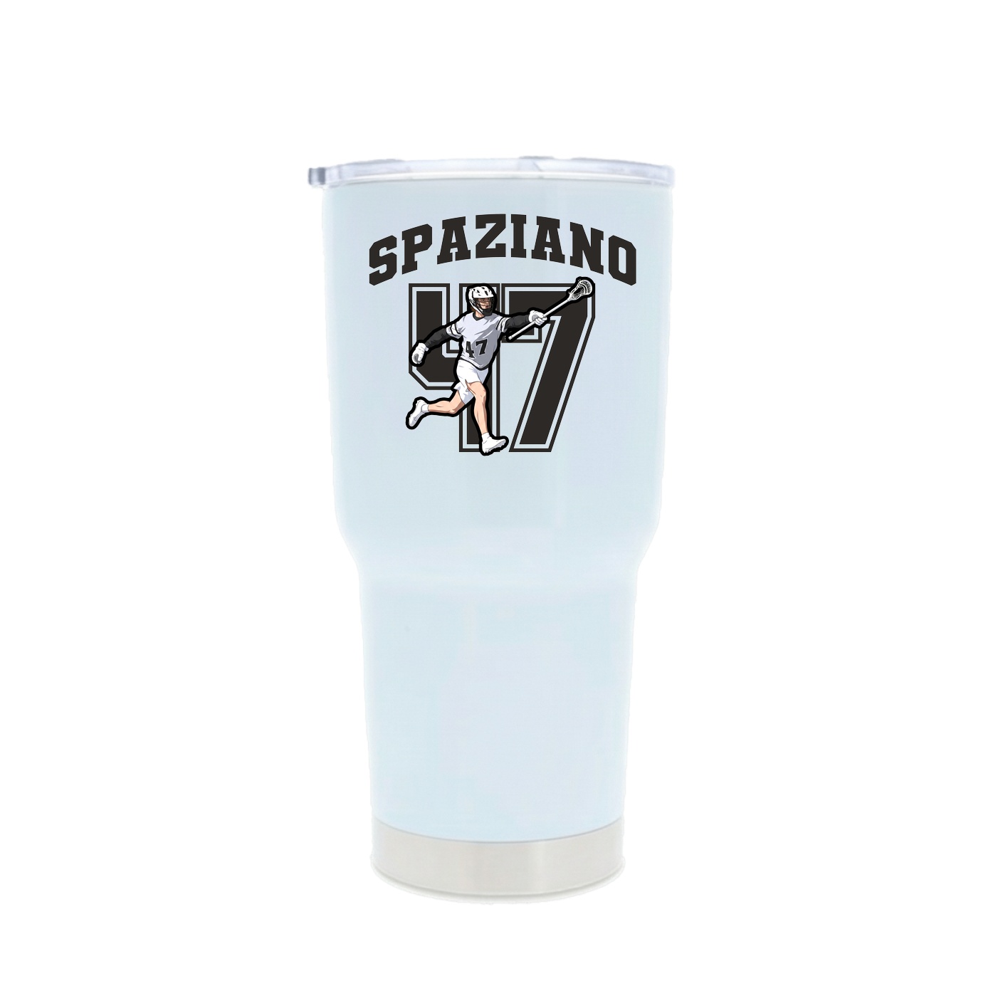 30oz Stainless Steel Tumbler — Number in White