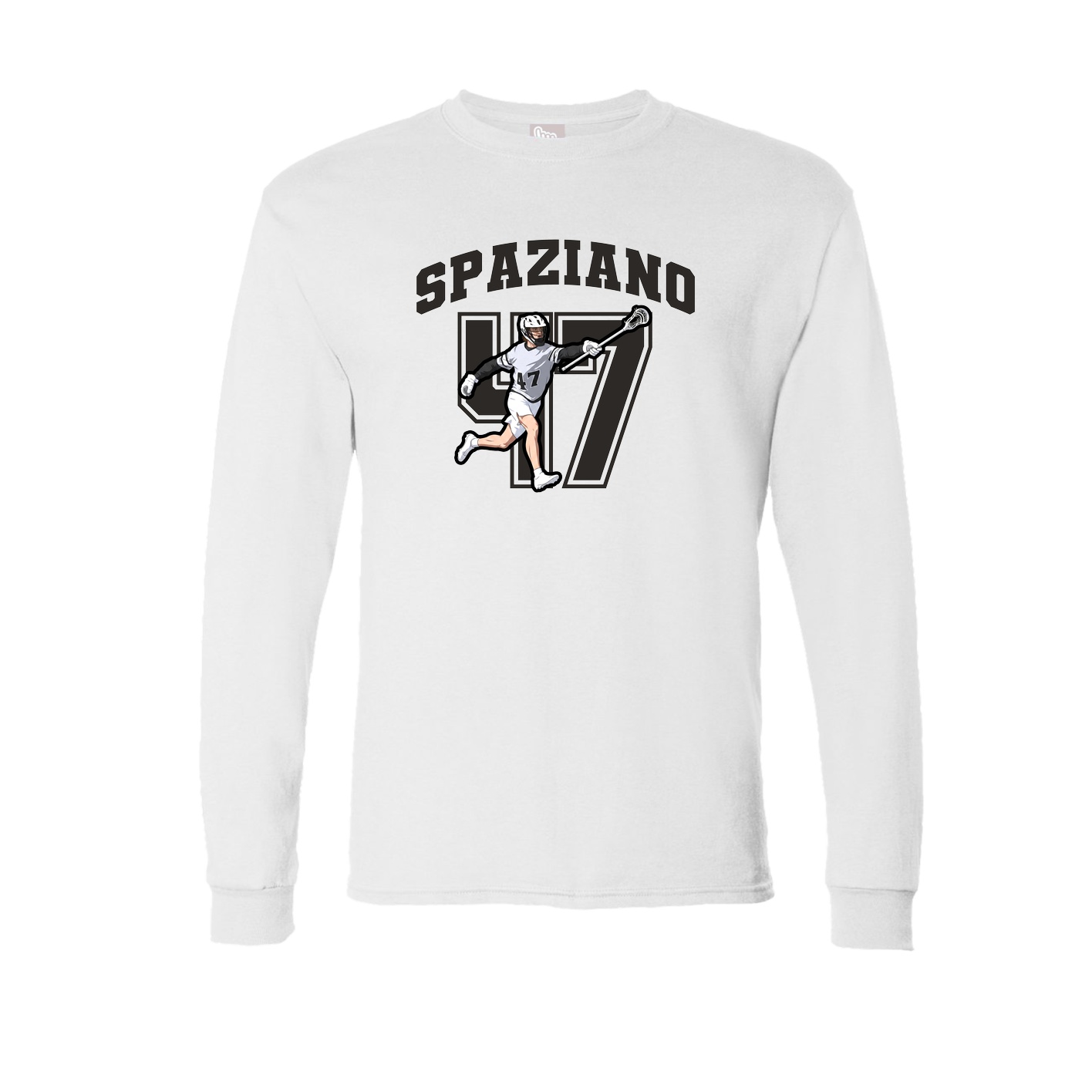 Long Sleeve Tee — Number in White