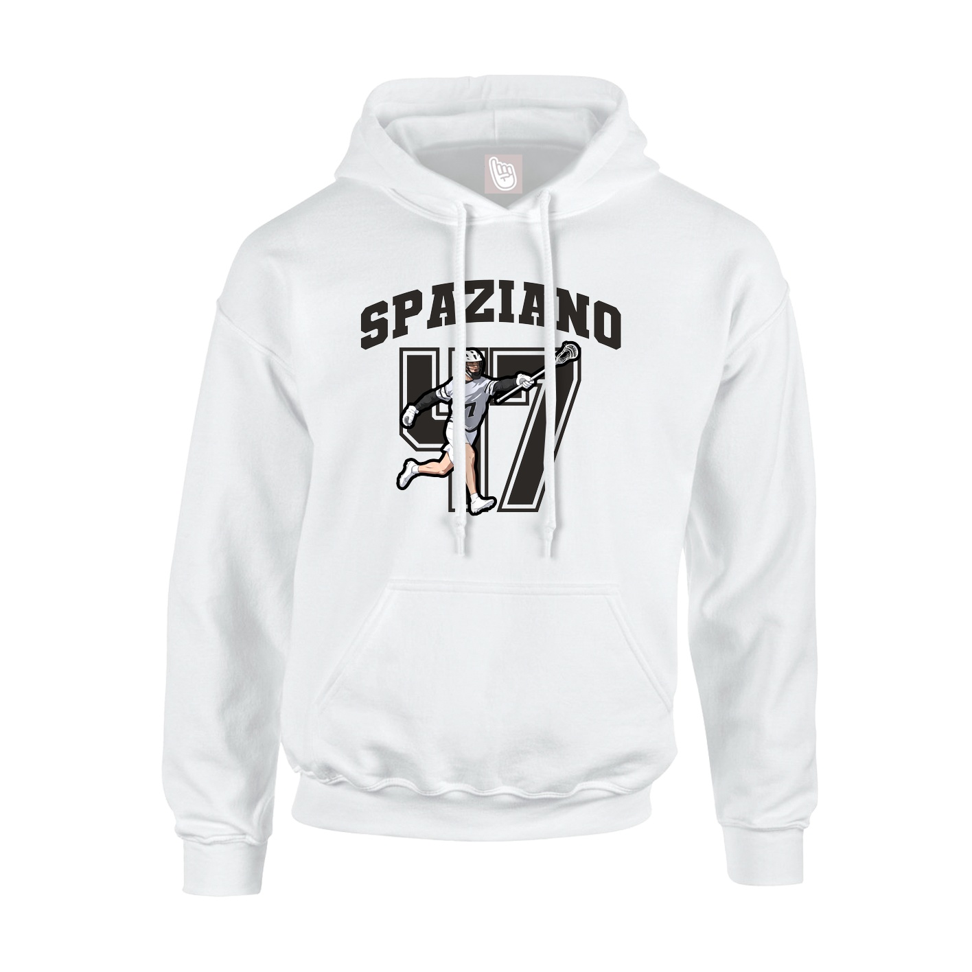 Youth Hoodie — Number in White