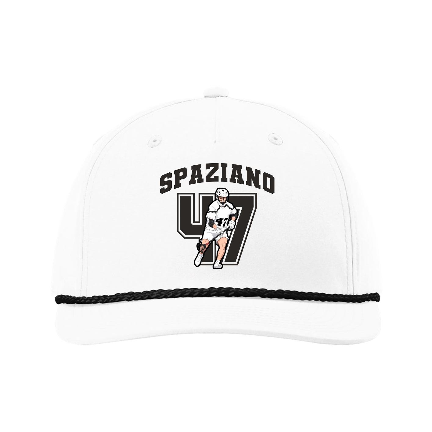 Five-Panel Classic Rope Cap — Number in White