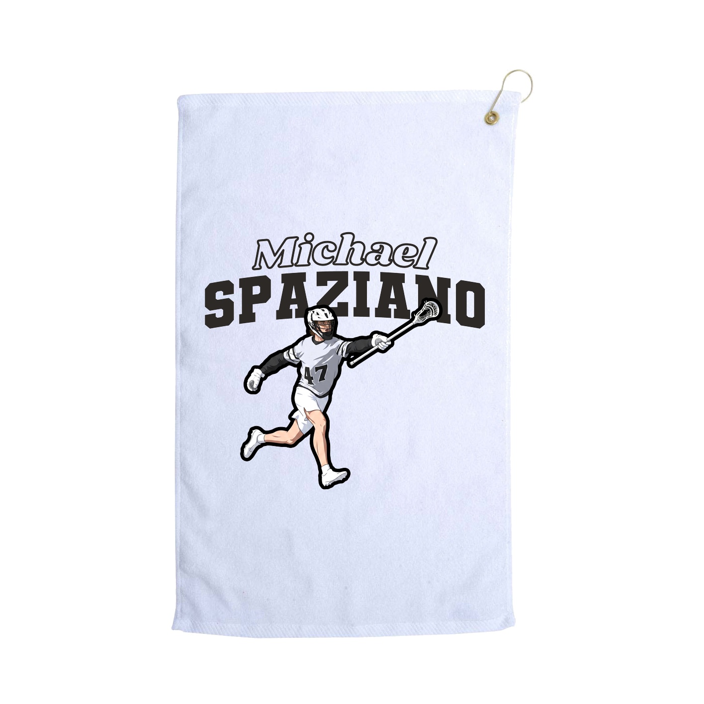 Golf Towel — Name Arch in White
