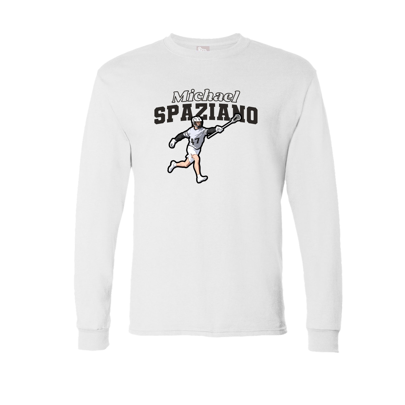 Long Sleeve Tee — Name Arch in White