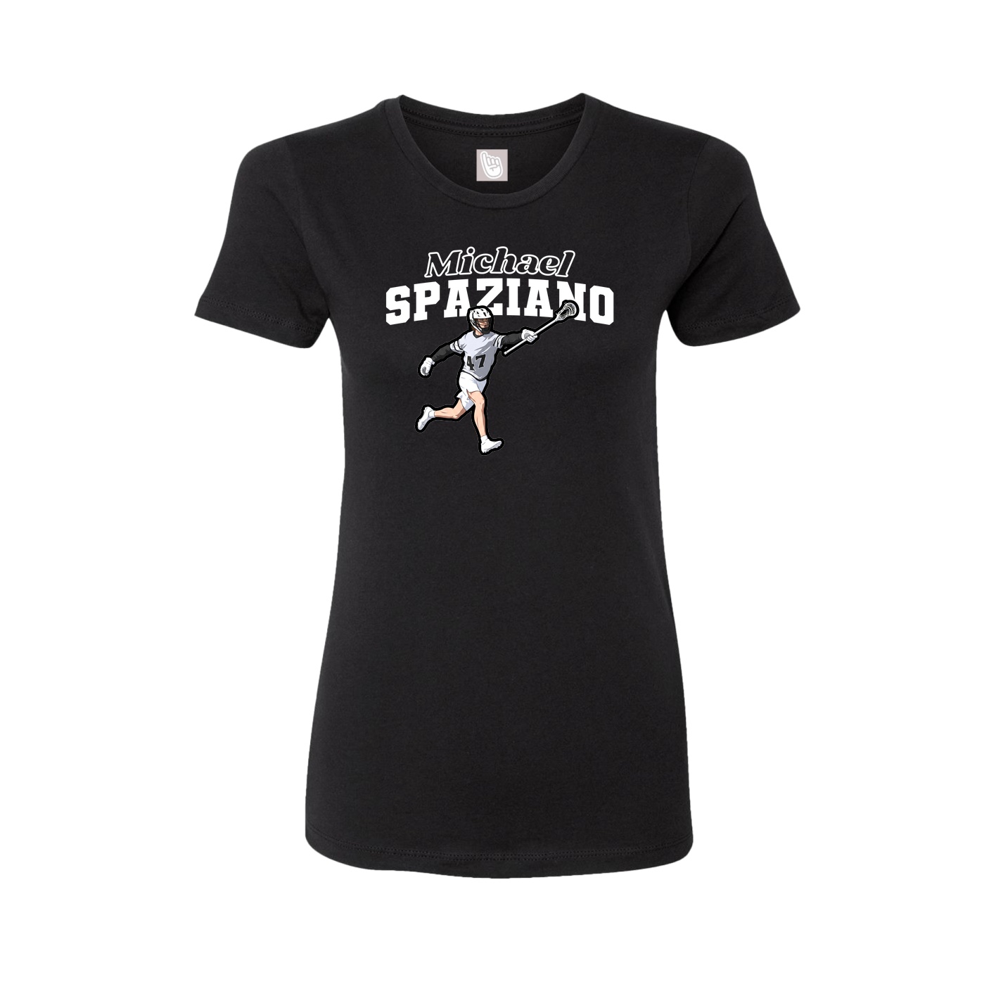 Fitted Women's Tee — Name Arch in Black