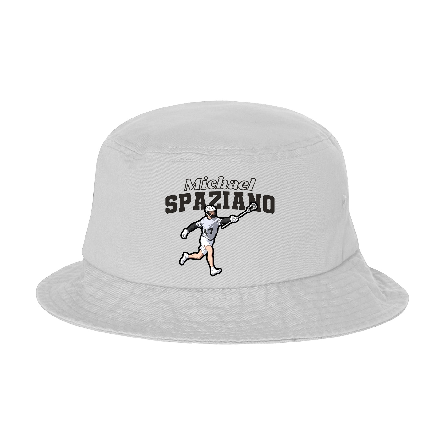Bucket Cap — Name Arch in White