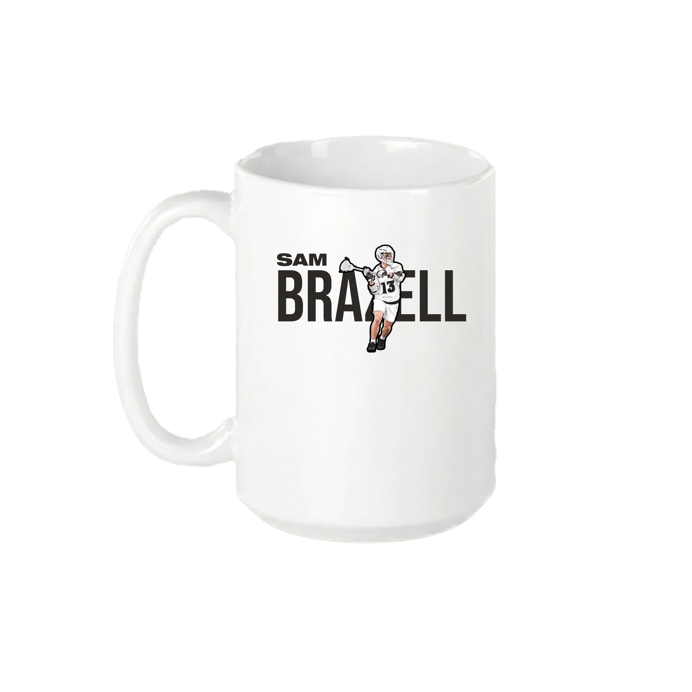 15oz Coffee Mug — Player Name in White