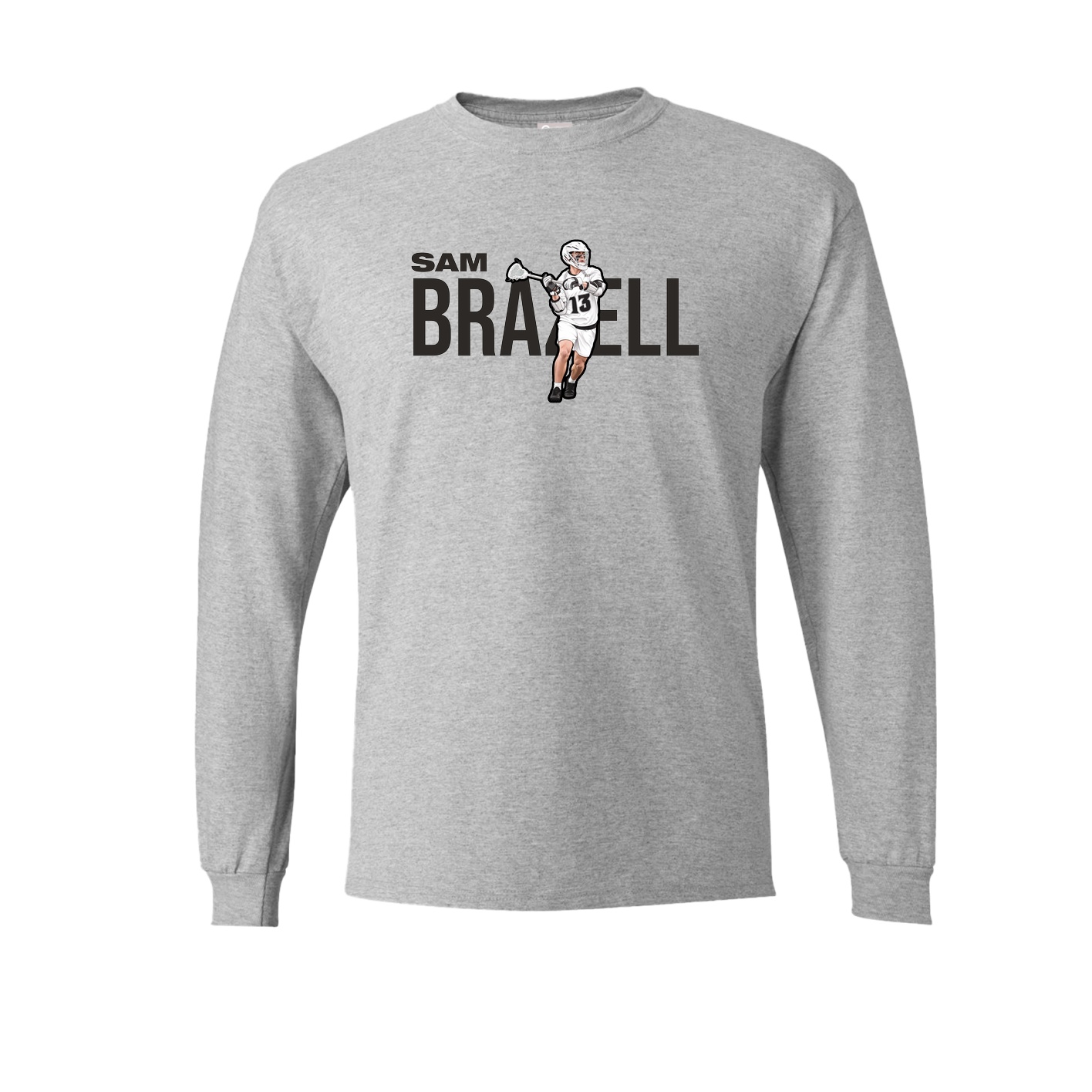 Long Sleeve Tee — Player Name in Grey