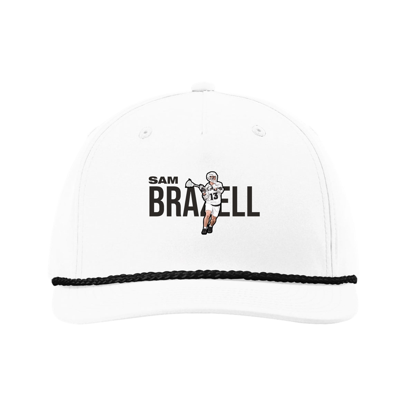 Five-Panel Classic Rope Cap — Player Name in White