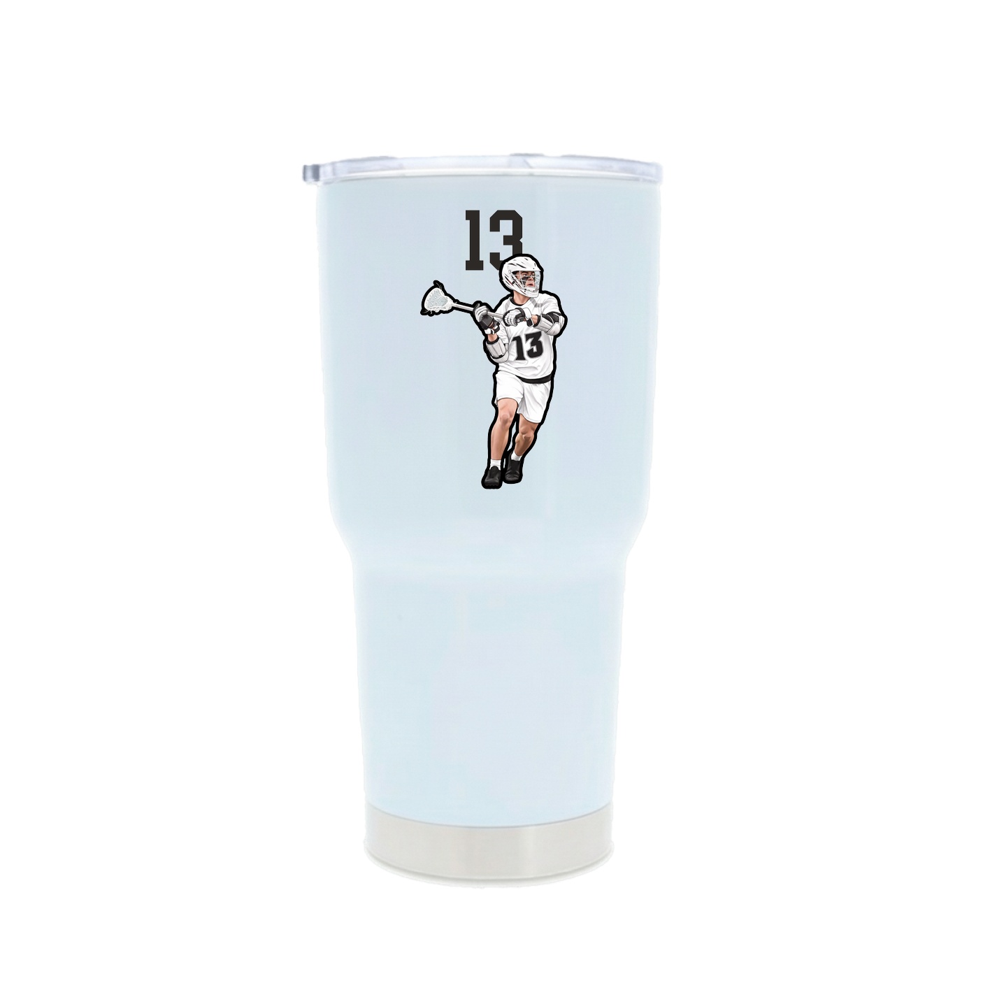 30oz Stainless Steel Tumbler — Number Top in White