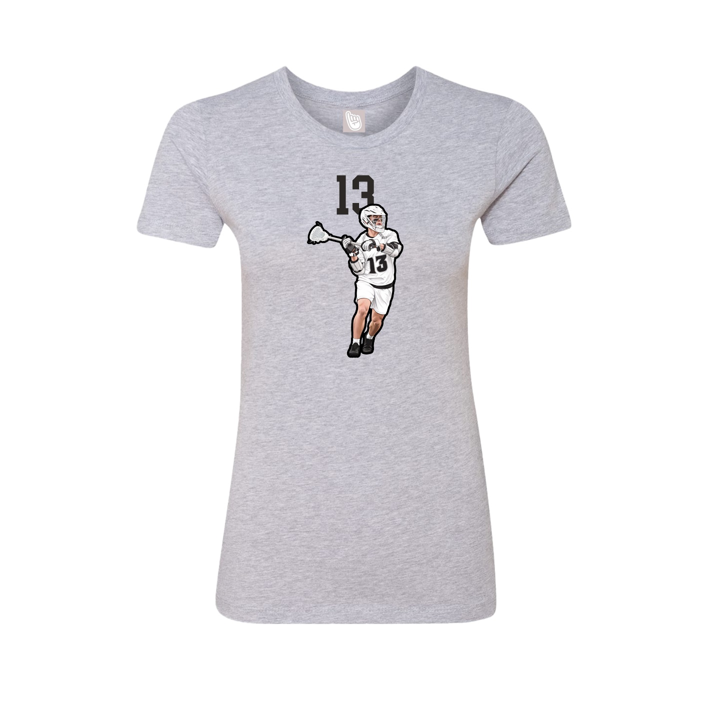 Fitted Women's Tee — Number Top in Grey